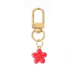 Gold and Red Flower Keychain/Bag Charm